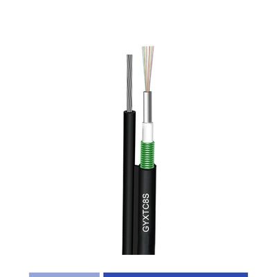 satın al 12 Fiber Tekli Modlu 9/125um Havai Fiber Optik Kablo, mesajcı PE Kılıflı GYXTC8S Çevrimiçi üretim