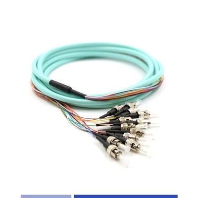 satın al 12 iplik Fiber Optic Pigtail ST UPC OM3 Multimode Fiber Pigtail 50/125 LSZH 3m Çevrimiçi üretim