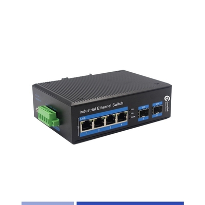 satın al Endüstriyel Fiber Media Converter 10/100/1000M 2 SFP 4 RJ45 portu ile Tek Modlu SMF Duplex 1310nm 20KM Çevrimiçi üretim