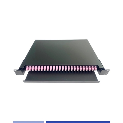 satın al 1U Fiber Optic yama paneli 24 Port OM4 LC Duplex 19 