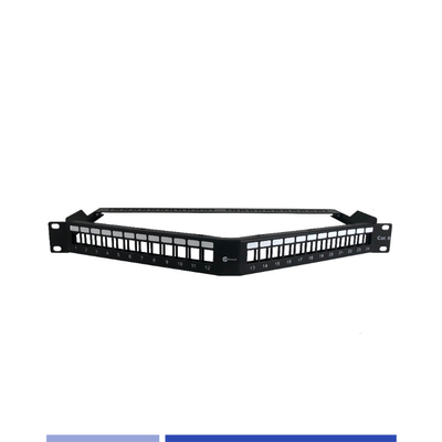 satın al 1U Modül 24 Port Angled Patch Panel keystone Jack boşaltma Çevrimiçi üretim