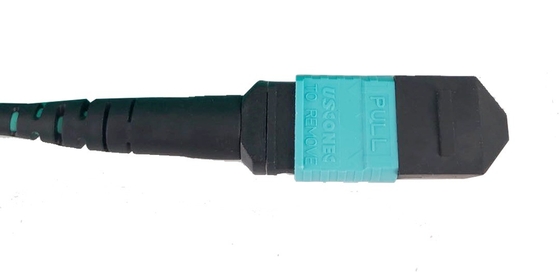OM4 12 iplik MPO Fiber Patch Kablosu Dişi 1m Tip B 3.0mm Aqua