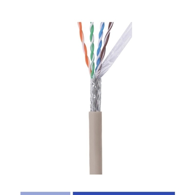PVC Ceket Cat6 Ağ Kablosu 23AWG SFTP Ağ Kablosu Katı Bakır 4 Çift Gri 305Mtr