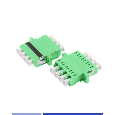 Fiber Optic Adapter Tek modlu LC APC Flanşlı Dörtlü Optik Kopyalayan Yeşil