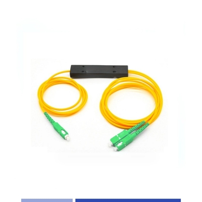 Yüksek hassasiyetli 1x2 PLC Fiber Splitter ABS Modülü SC/APC Tek mod 2.0mm