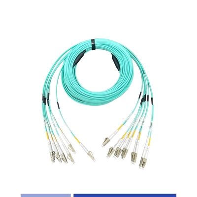 12 çekirdekli OM3 LC Fiber Optic Trunk Kablosu Duplex 25m LSZH Ceket